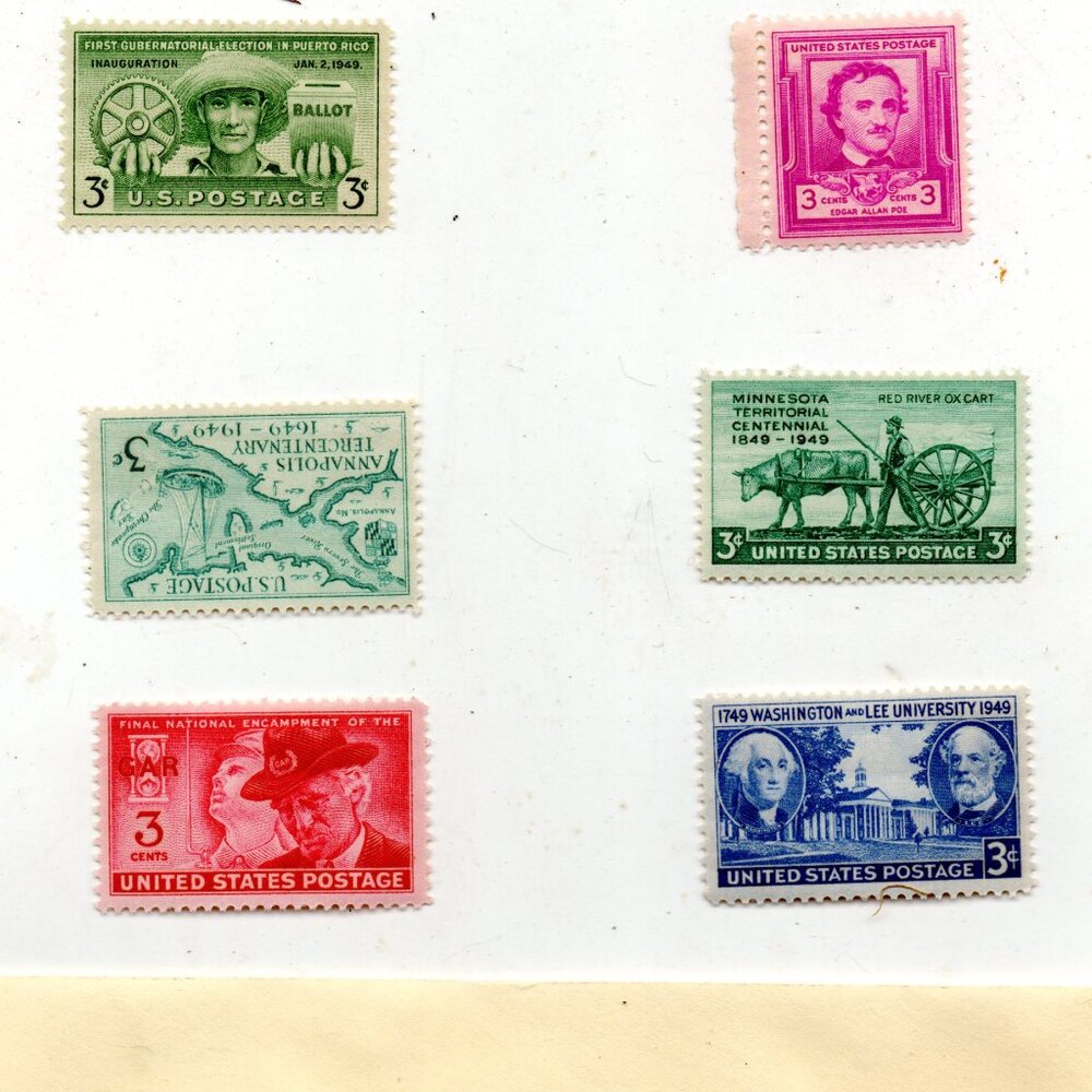 Mini-Collection of Collectible Mint US Postage Stamps (1949}
